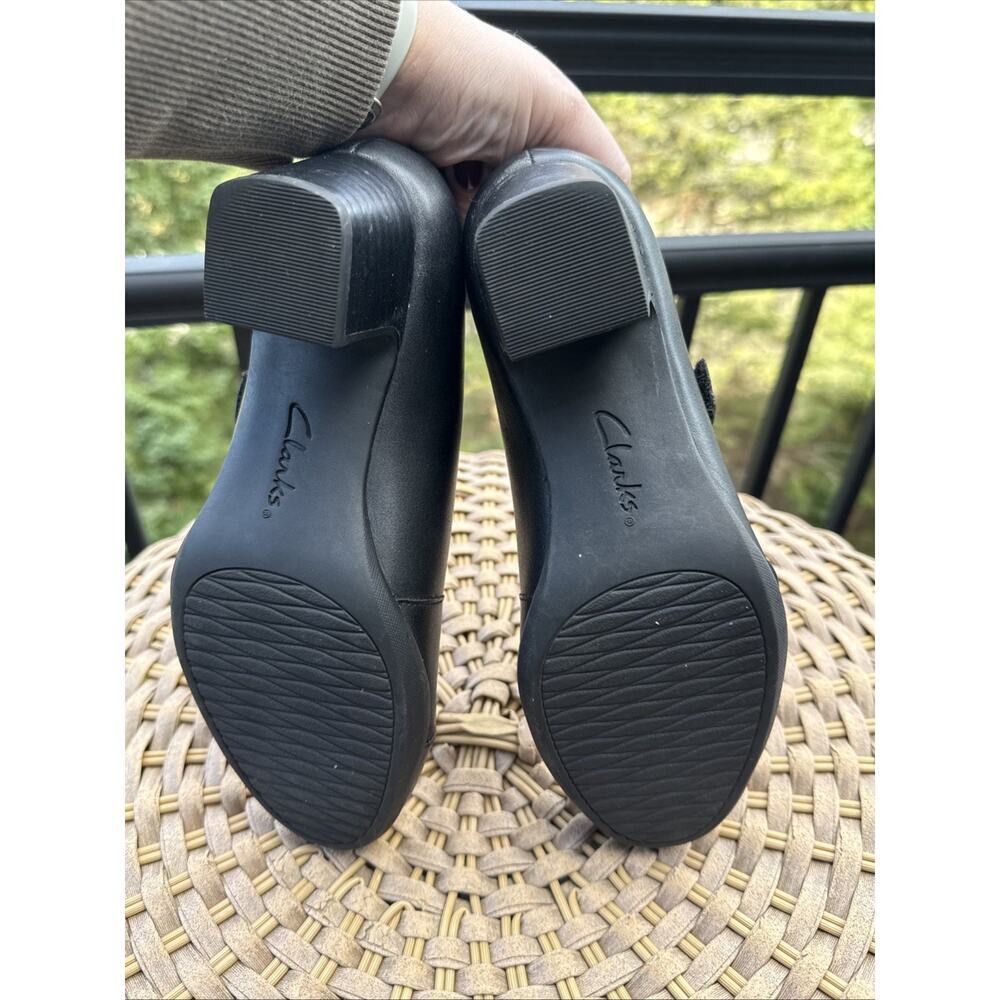 Clarks Women Rosalyn Wren Mary Jane Size 6 M Black Leather Block Heel EU 36 - Picture 11 of 16